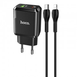 Зарядное устройство Hoco N5 Favor 20W PD+QC3.0 Type-C to Lightning (Черный)