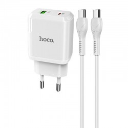 Сетевое зарядное устройство Hoco N5 Favor 20W PD+QC3.0 Type-C to Type-C (Белый)