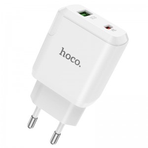 Зарядний пристрій Hoco N5 Favor 20W PD+QC3.0 (1USB/1Type-C/3A) (Білий)