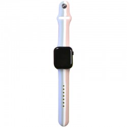 Силиконовый ремешок Rainbow для Apple watch 38mm / 40mm (Сиреневый / Розовый)