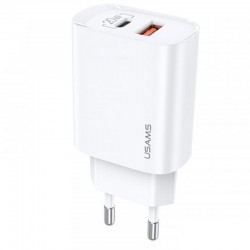 Зарядний пристрій для телефону Usams US-CC121 T35 QC3.0 + PD3.0 20W (Білий)