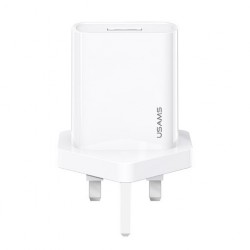 Зарядний пристрій USAMS US-CC116 T18 Single USB Travel Charger (UK Plug) (Білий)