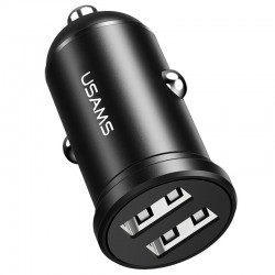 Автомобильное зарядное устройство USAMS US-CC114 C20  Dual USB Mini (Черный)