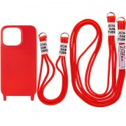 Чехол для Apple iPhone 13 (6.1"") - TPU two straps California Красный
