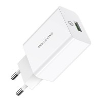 Блок питания Borofone BA21A Long journey QC3.0 3A (1USB-A) Белый
