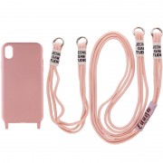 Чохол TPU two straps California для Apple iPhone XR (6.1"") Рожевий / Pink Sand