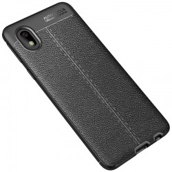 TPU чехол для Samsung Galaxy M01 Core / A01 Core - фактурный (с имитацией кожи) (Черный)