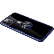 TPU + PC чохол для Apple iPhone 12 Pro Max (6.7") - Deen CrystalRing for Magnet (opp) (Безбарвний / Синій)