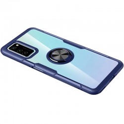 TPU+PC чехол для Samsung Galaxy Note 20 - Deen CrystalRing for Magnet (opp) (Бесцветный / Синий)