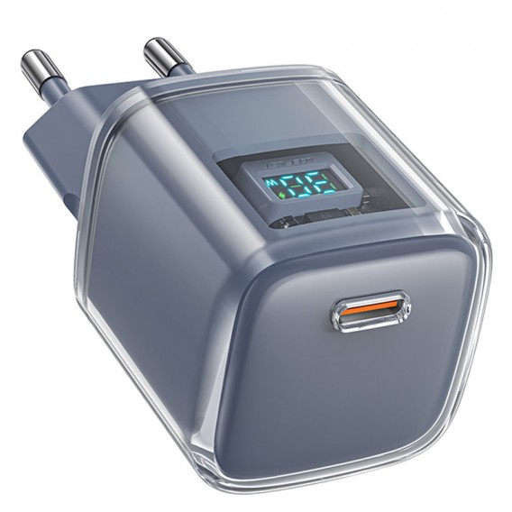 Зарядное для телефона Acefast A53 Sparkling series PD30W GaN (USB-C), Серый