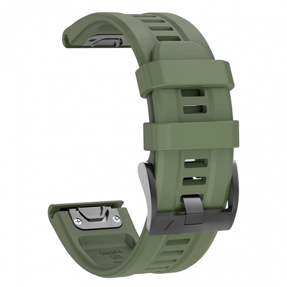 Силіконовий ремінець для годинників Garmin Fenix, forerunner - QuickFit 22 мм, ArmyGreen