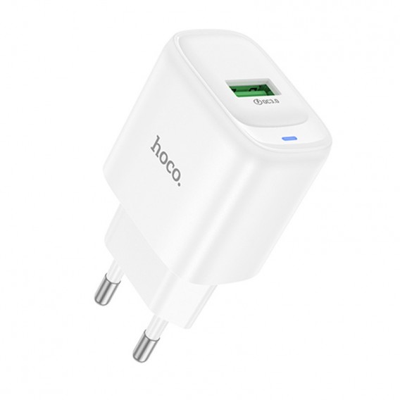 Блок живлення Hoco C140A Smart QC3.0 18W (1USB-A) White
