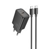 Блок питания Hoco N62 Gentle PD30W (1USB-C) + кабель Type-C to Type-C Black