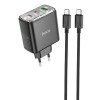 Блок живлення Hoco CS44A Smart PD65W (1USB-A/2С) + кабель Type-C to Type-C Black