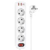 Удлинитель Hoco NS1 Aura PD20W (2USB/1Type-C/4xSocket) White