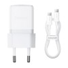 Блок питания Baseus Palm Fast Charger 30W (1USB-C) + кабель Type-C to Type-C (P10111605113-01) Moon White