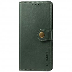 Кожаный чехол книжка для Samsung Galaxy A41 - GETMAN Gallant (PU) (Зеленый)
