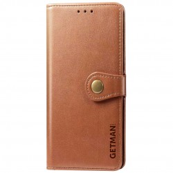 Кожаный чехол книжка для Samsung Galaxy A41 - GETMAN Gallant (PU) (Коричневый)