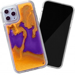Неоновый чехол для Apple iPhone 11 Pro Max (6.5") - Neon Sand glow in the dark (Фиолетовый / Оранжевый)