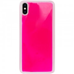 Неоновый чехол для Apple iPhone XS Max (6.5") Neon Sand glow in the dark (Розовый)
