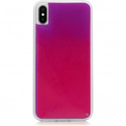 Неоновый чехол для Apple iPhone XS Max (6.5") Neon Sand glow in the dark (Фиолетовый / Розовый)