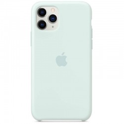 Чехол для Apple iPhone 11 Pro Max (6.5") - Silicone case (AAA) (Серо-голубой / Seafoam)
