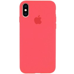 Чохол для Apple iPhone X (5.8") / XS (5.8") Silicone Case Full Protective (AA) (Кавуновий / Watermelon red)