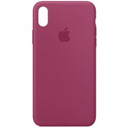 Чохол для Apple iPhone X (5.8") / XS (5.8") Silicone Case Full Protective (AA) (Малиновий / Pomegranate)