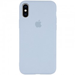 Чехол для Apple iPhone XS Max (6.5") Silicone Case Slim Full Protective (Голубой / Ice blue)