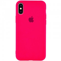 Чехол для Apple iPhone XS Max (6.5") Silicone Case Slim Full Protective (Розовый / Shiny pink)