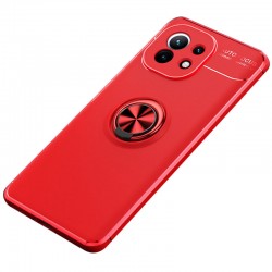 TPU чохол для Xiaomi Mi 11 Deen ColorRing під магнітний тримач (opp) (Червоний / Червоний)