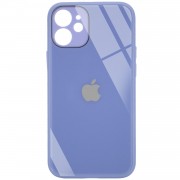 TPU + Glass чохол для Apple iPhone 12 mini (5.4") GLOSSY Logo Full camera (opp) (Бузковий)