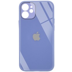 TPU+Glass чехол для Apple iPhone 12 mini (5.4") GLOSSY Logo Full camera (opp) (Сиреневый)