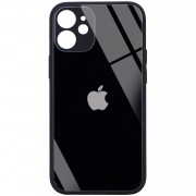 TPU + Glass чохол для Apple iPhone 12 mini (5.4") GLOSSY Logo Full camera (opp) (Чорний)