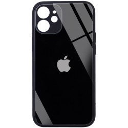 TPU+Glass чехол для Apple iPhone 12 mini (5.4") GLOSSY Logo Full camera (opp) (Черный)