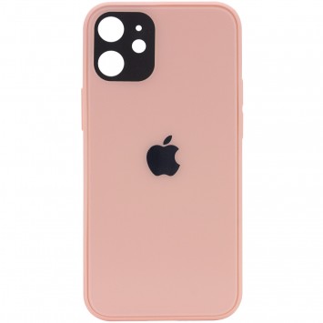TPU + Glass чохол для Apple iPhone 12 mini (5.4") GLOSSY Logo Full camera (Рожевий)