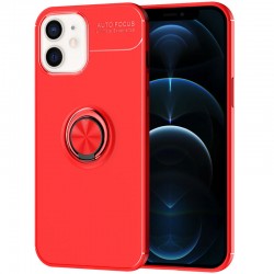 TPU чехол для Apple iPhone 12 mini (5.4") Deen ColorRing под магнитный держатель (opp) (Красный / Красный)