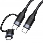 USB кабель для зарядки телефону Usams US-SJ403 U31 60W Fast charging Type-C to Type-C / Lightning (1.2m) (Чорний)