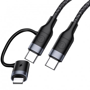 USB кабель для зарядки телефона Usams US-SJ403 U31 60W Fast charging Type-C to Type-C / Lightning (1.2m) (Черный)