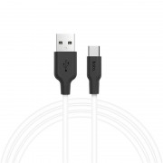 Кабель USB Type C Hoco X21 Plus Silicone Type-C Cable (1m) (Чорний / Білий)