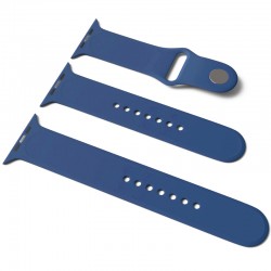Силіконовий ремінець для Apple Watch Sport Band 42/44 (S / M & M / L) 3pcs (Синій / Navy Blue)