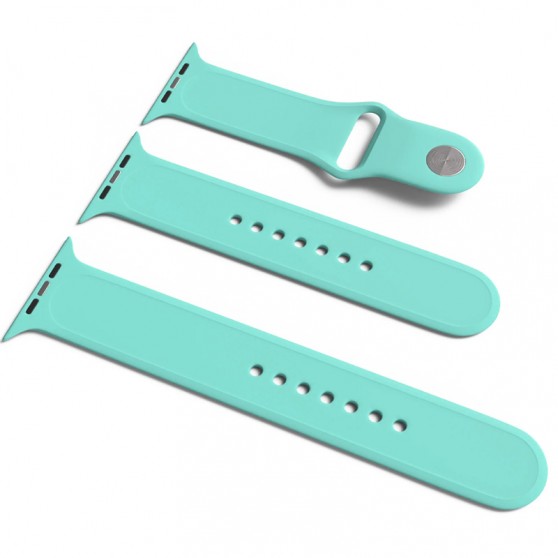 Силіконовий ремінець для Apple Watch Sport Band 42/44 (S / M & M / L) 3pcs (Бірюзовий / Marine Green)