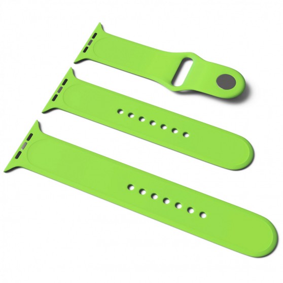 Силіконовий ремінець для Apple Watch Sport Band 42/44 (S/M & M/L) 3pcs (Зелений / Green)