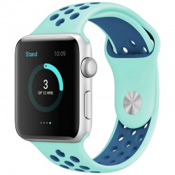 Силіконовий ремінець для Apple watch 42mm / 44mm Sport Nike+ (marine green / blue)
