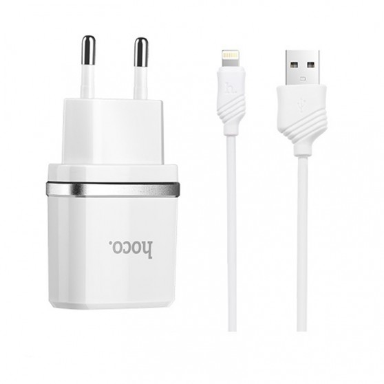 Зарядка для айфона Hoco C11 Charger + Cable (Lightning) 1.0A 1USB (Білий)