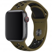 Силіконовий ремінець для Apple watch 38mm / 40mm Sport Nike+ (Khaki / Black)