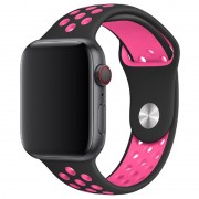 Силіконовий ремінець для Apple watch 38mm / 40mm Sport Nike+ (black / pink)