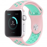 Силіконовий ремінець для Apple watch 38mm / 40mm Sport Nike+ (Pink / Marine Green)