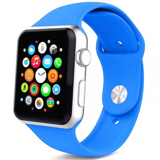 Силіконовий ремінець для Apple watch 38mm / 40mm (Синій / Blue)