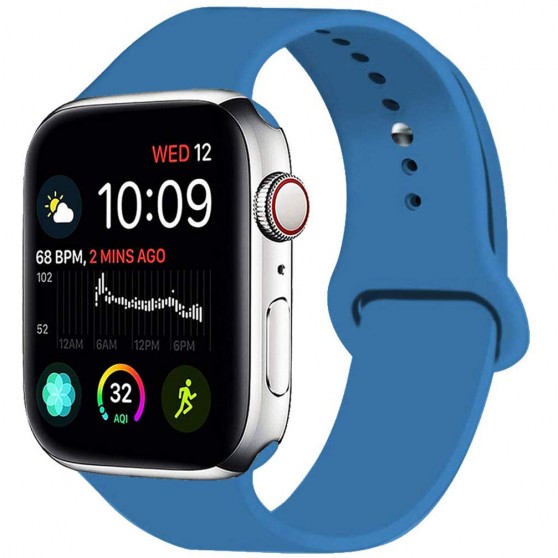 Силіконовий ремінець для Apple watch 42mm / 44mm (Синій / Navy Blue)